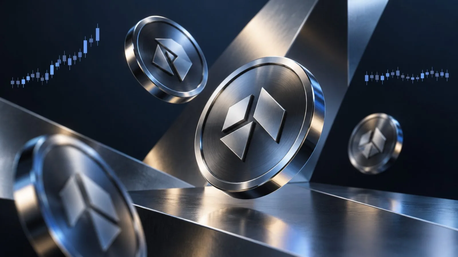 A graphic pairs two unlabelled market traces to represent Sui spot trading on Binance. (AI-generated image / EconoTimes)