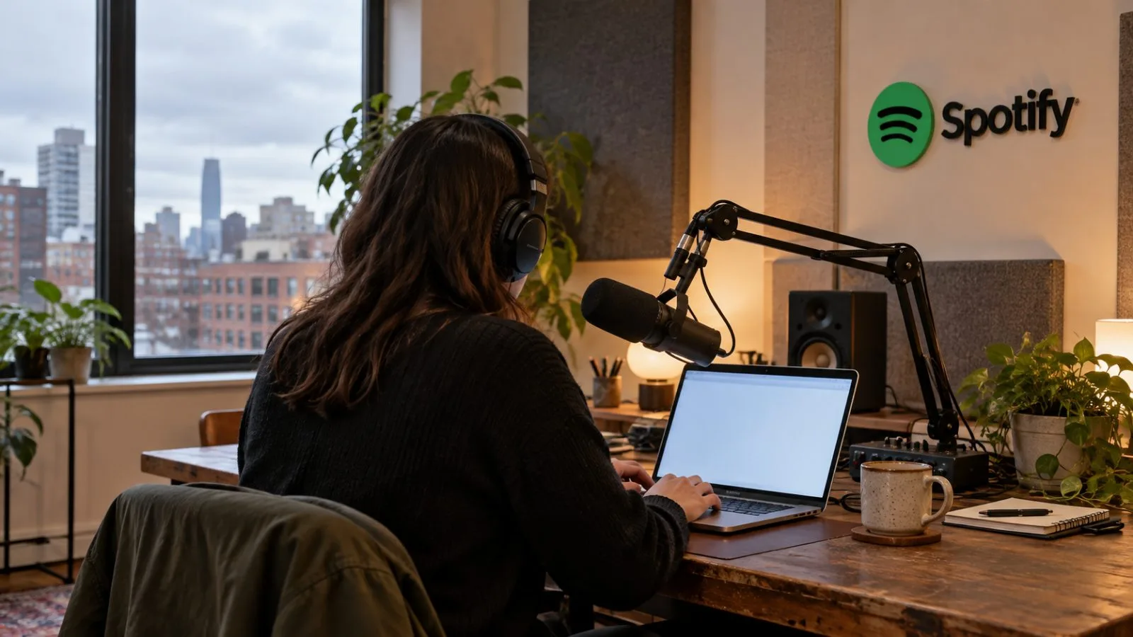 A passerby checks music recommendations outside Spotify's office in Stockholm, Sweden. / EconoTimes.ai