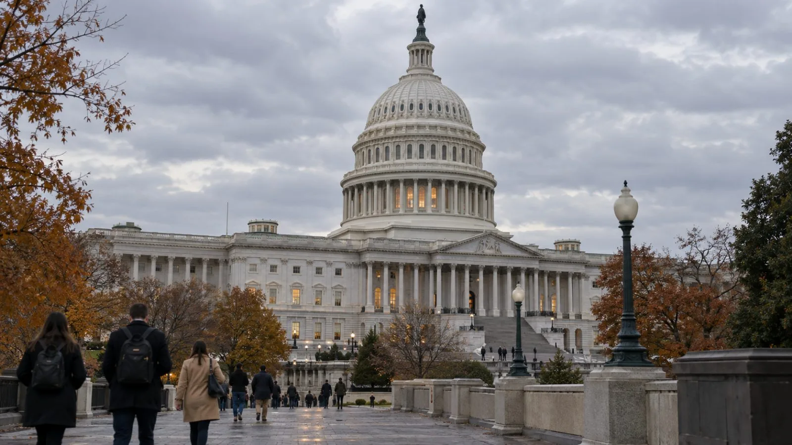 Pedestrians pass the U.S. Capitol in Washington on an overcast afternoon. (AI-generated image / EconoTimes)