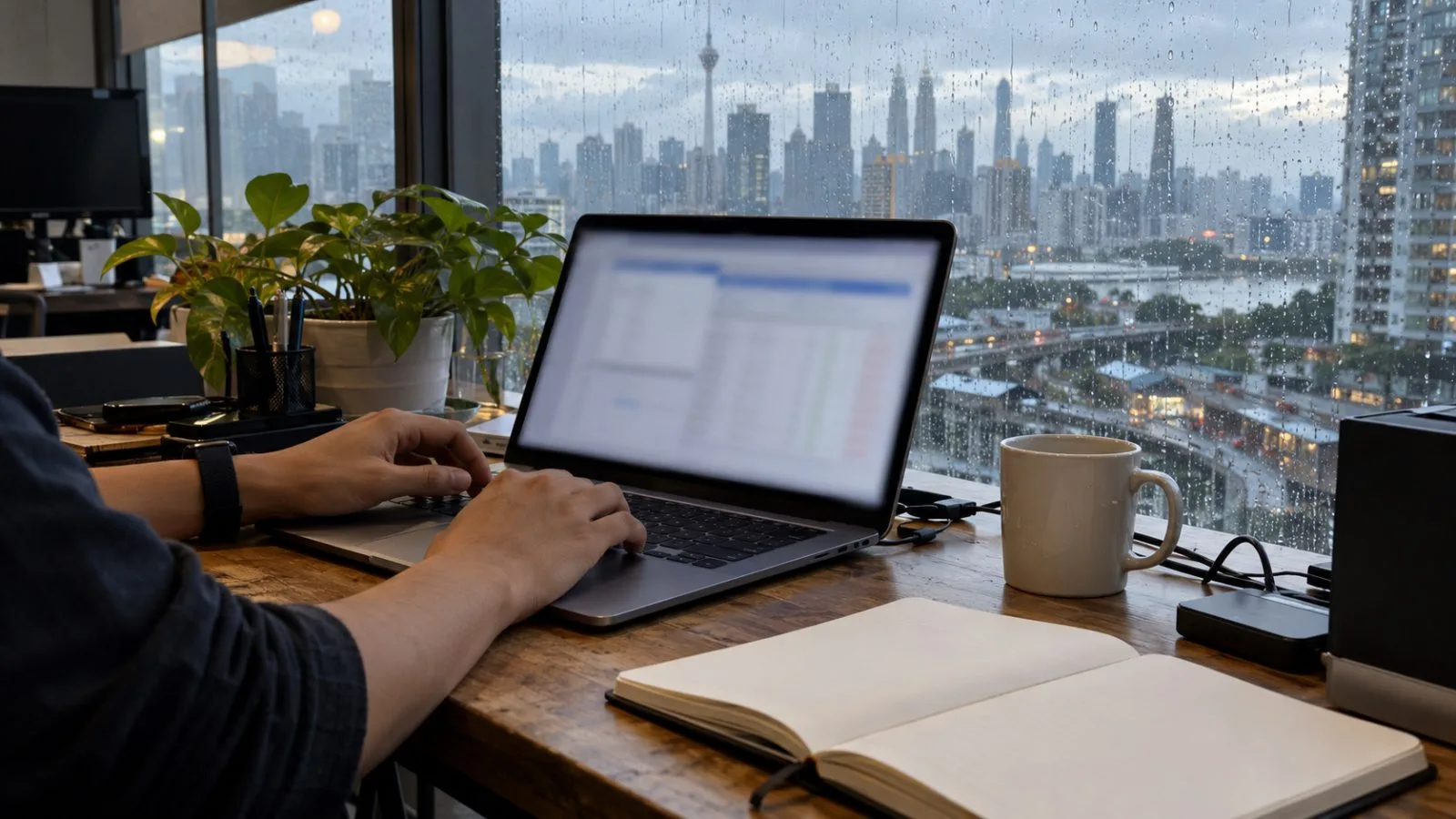 A developer reviews blockchain transaction records at a workstation in Kuala Lumpur, Malaysia. / EconoTimes.ai