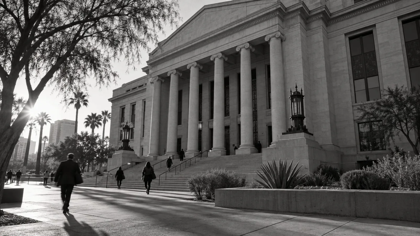 The Arizona Supreme Court building stands in downtown Phoenix, Arizona. (AI-generated image / EconoTimes)