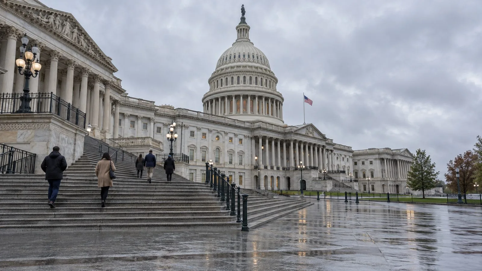 The U.S. Capitol stands beneath an overcast morning sky in Washington, D.C. (AI-generated image / EconoTimes)