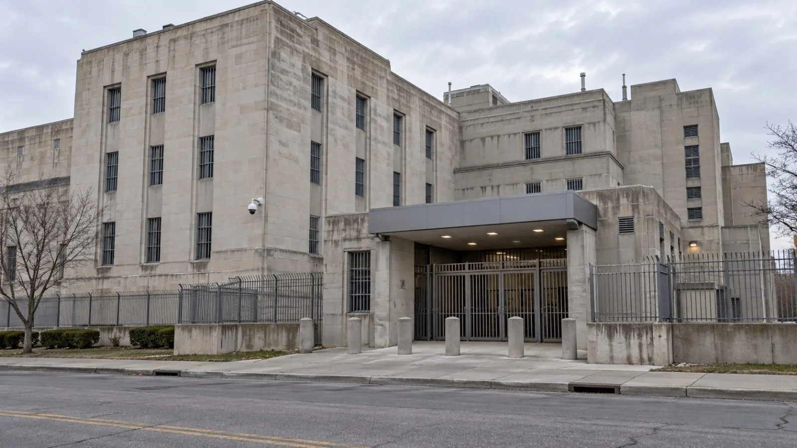 The Butler County Jail entrance stands on Hanover Street in Hamilton, Ohio. (AI-generated image / EconoTimes)