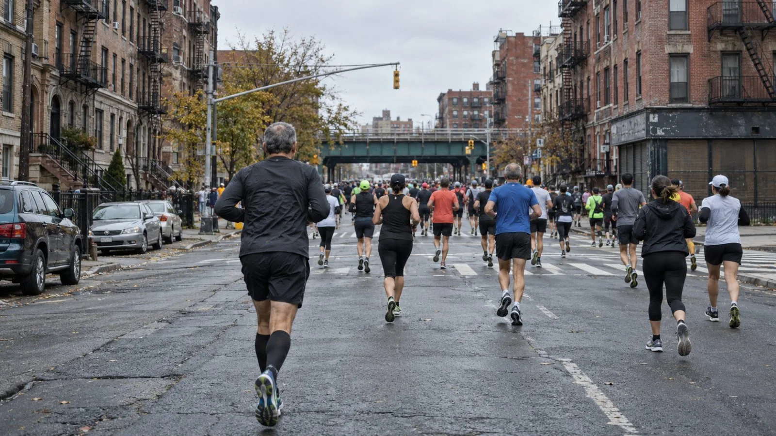 Runners move along a Bronx avenue during the New York City Marathon. (AI-generated image / EconoTimes)