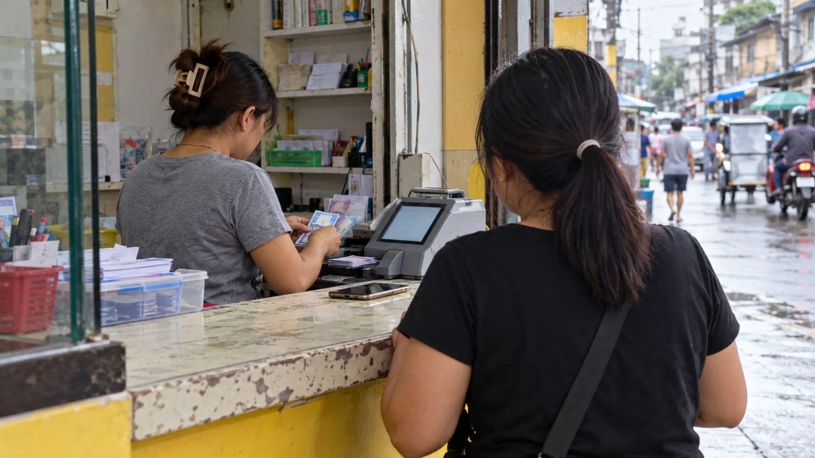 A customer waits at a remittance counter in Manila, Philippines. / EconoTimes.ai