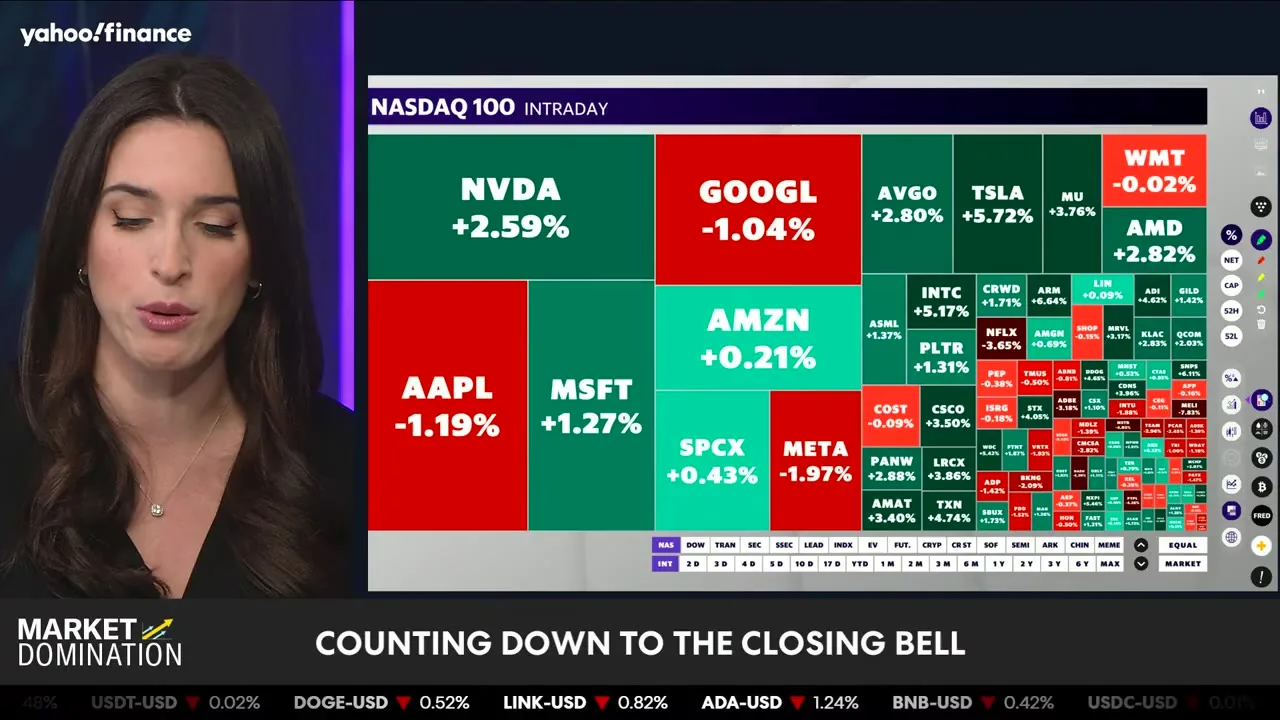 Yahoo Finance broadcast. (Screen grab)