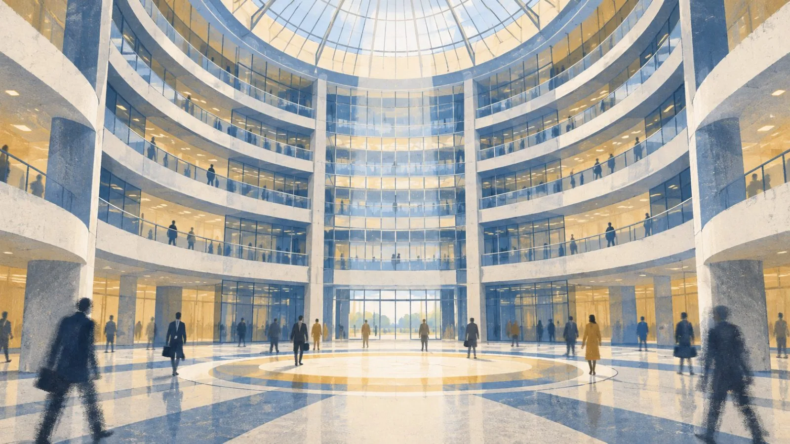 Journalists attend a European Commission briefing at the Berlaymont building in Brussels. / TokenPost.ai