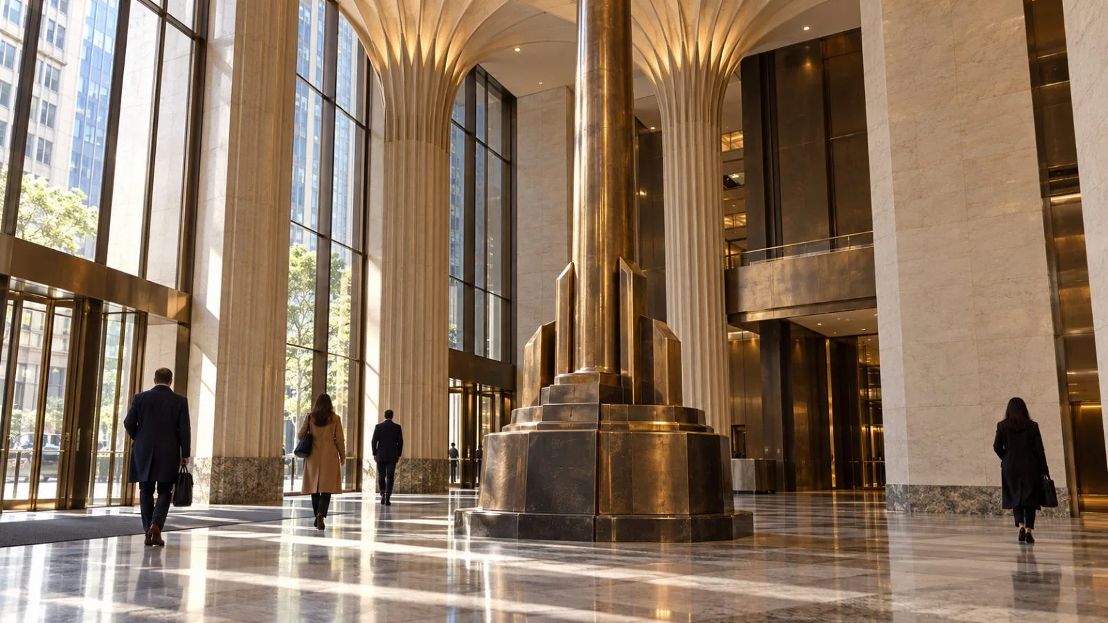 A security entrance stands at JPMorgan Chase’s 270 Park Avenue headquarters in Manhattan. / TokenPost.ai (macro)