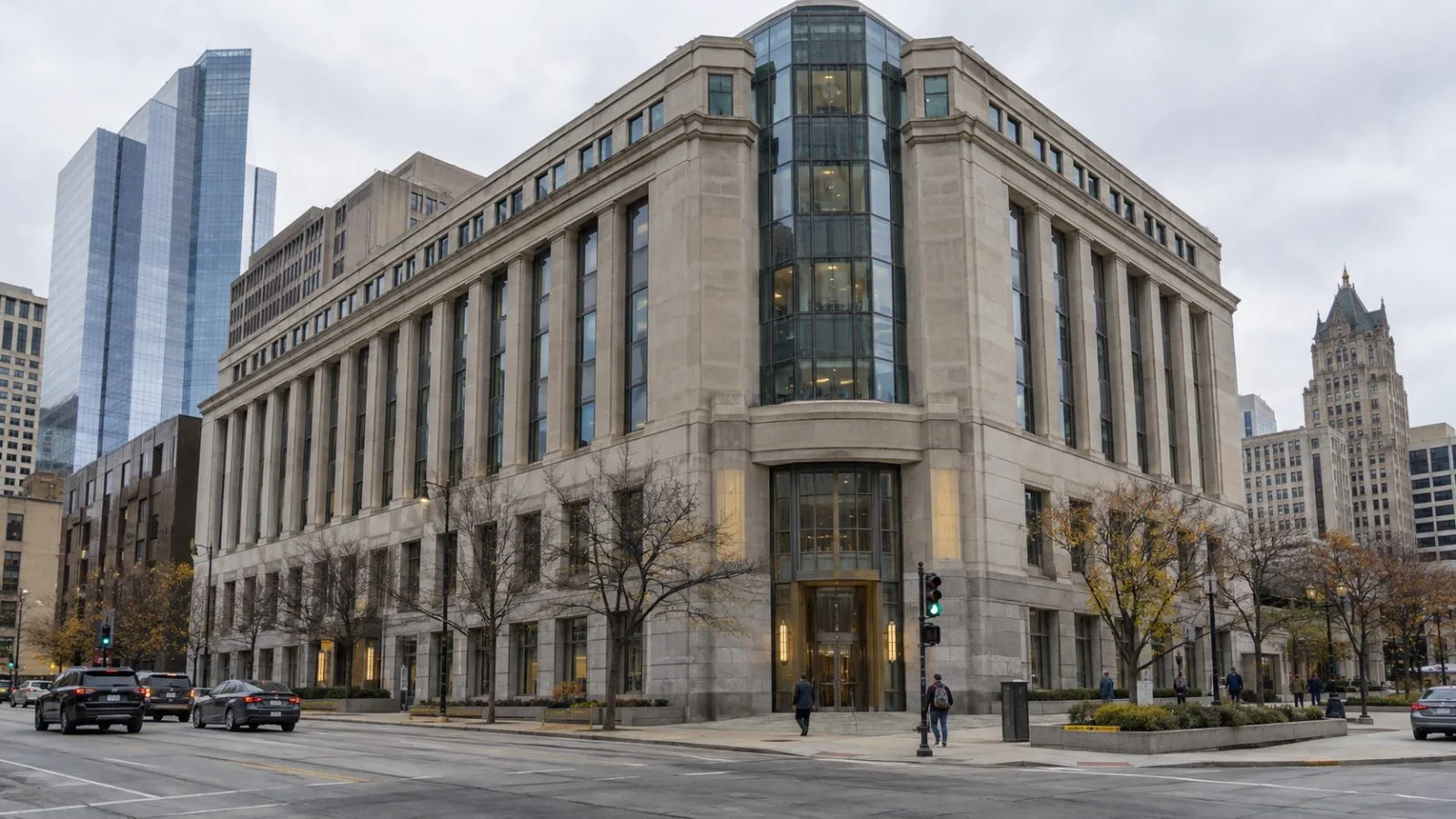 The Public Service Building stands on West Michigan Street in downtown Milwaukee. (AI-generated image / EconoTimes)