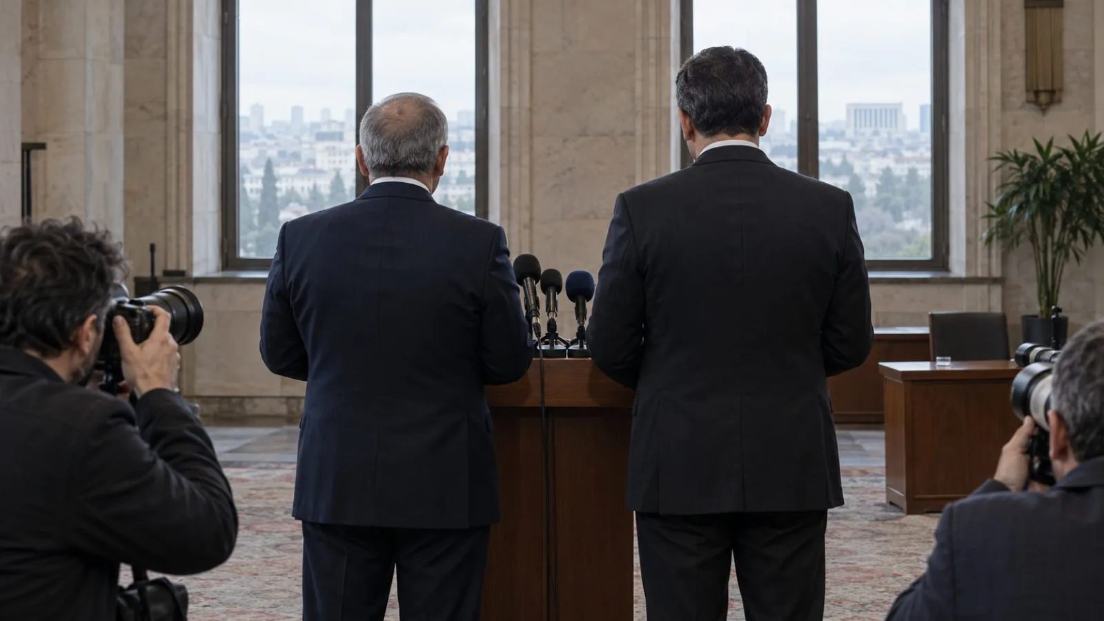 Journalists cover a parliamentary news conference in Ankara, Türkiye. (AI-generated image / EconoTimes)