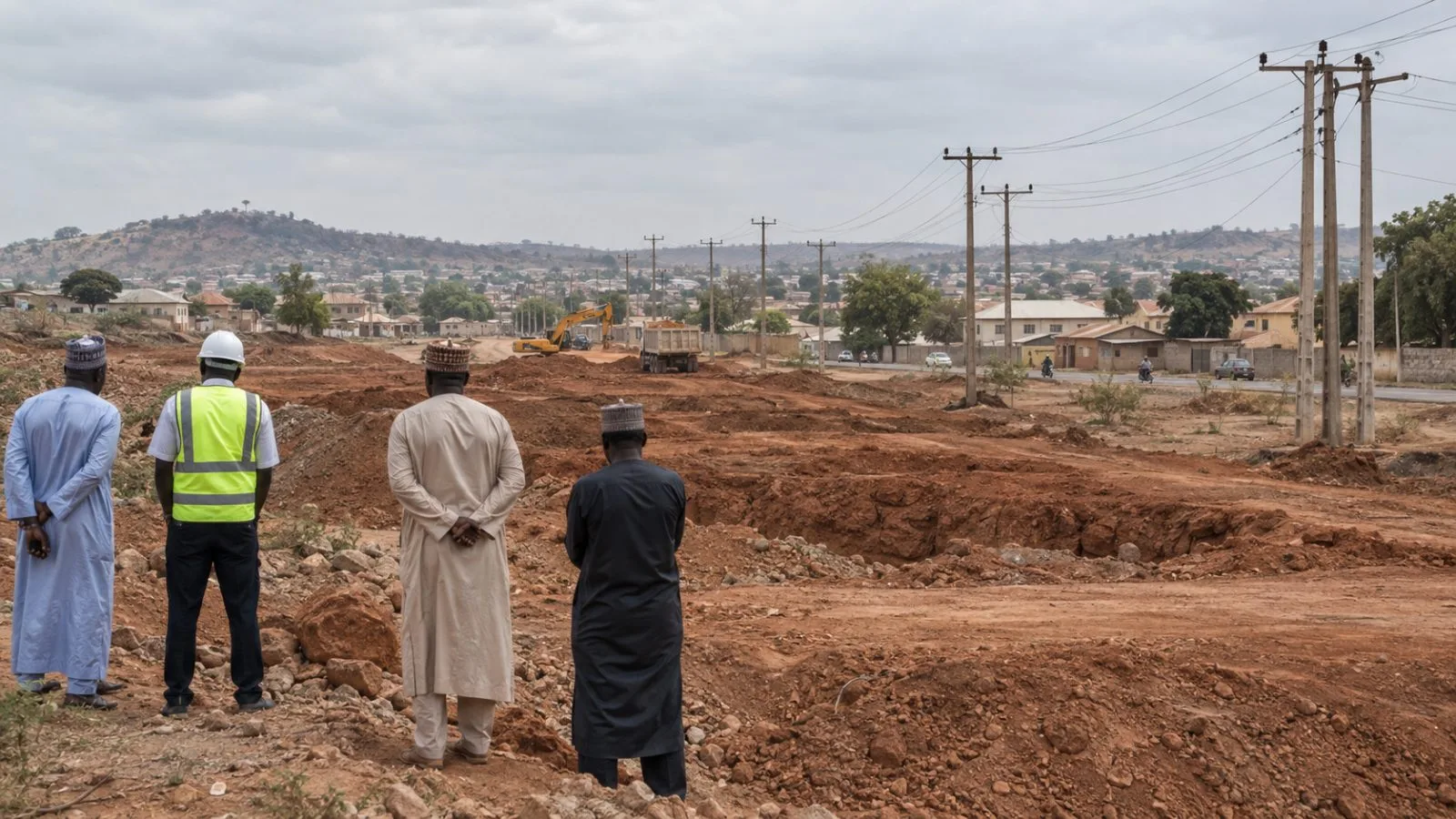 Freshly turned soil marks a power project site in Rigasa, Kaduna, Nigeria. (AI-generated image / EconoTimes)