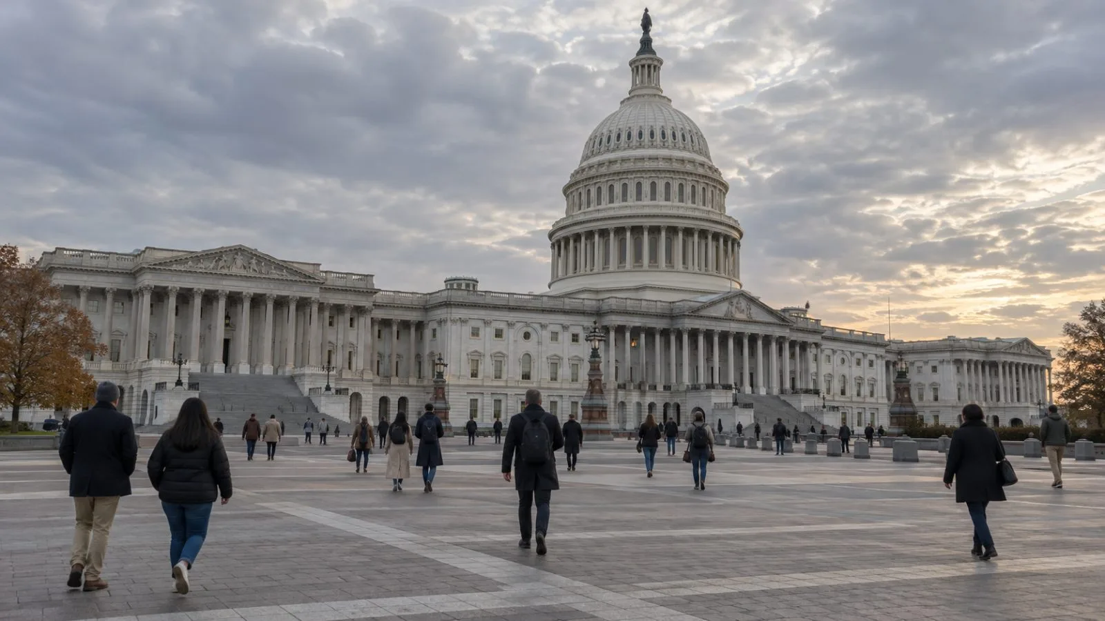 Visitors cross the plaza outside the U.S. Capitol in Washington, D.C. (AI-generated image / EconoTimes)