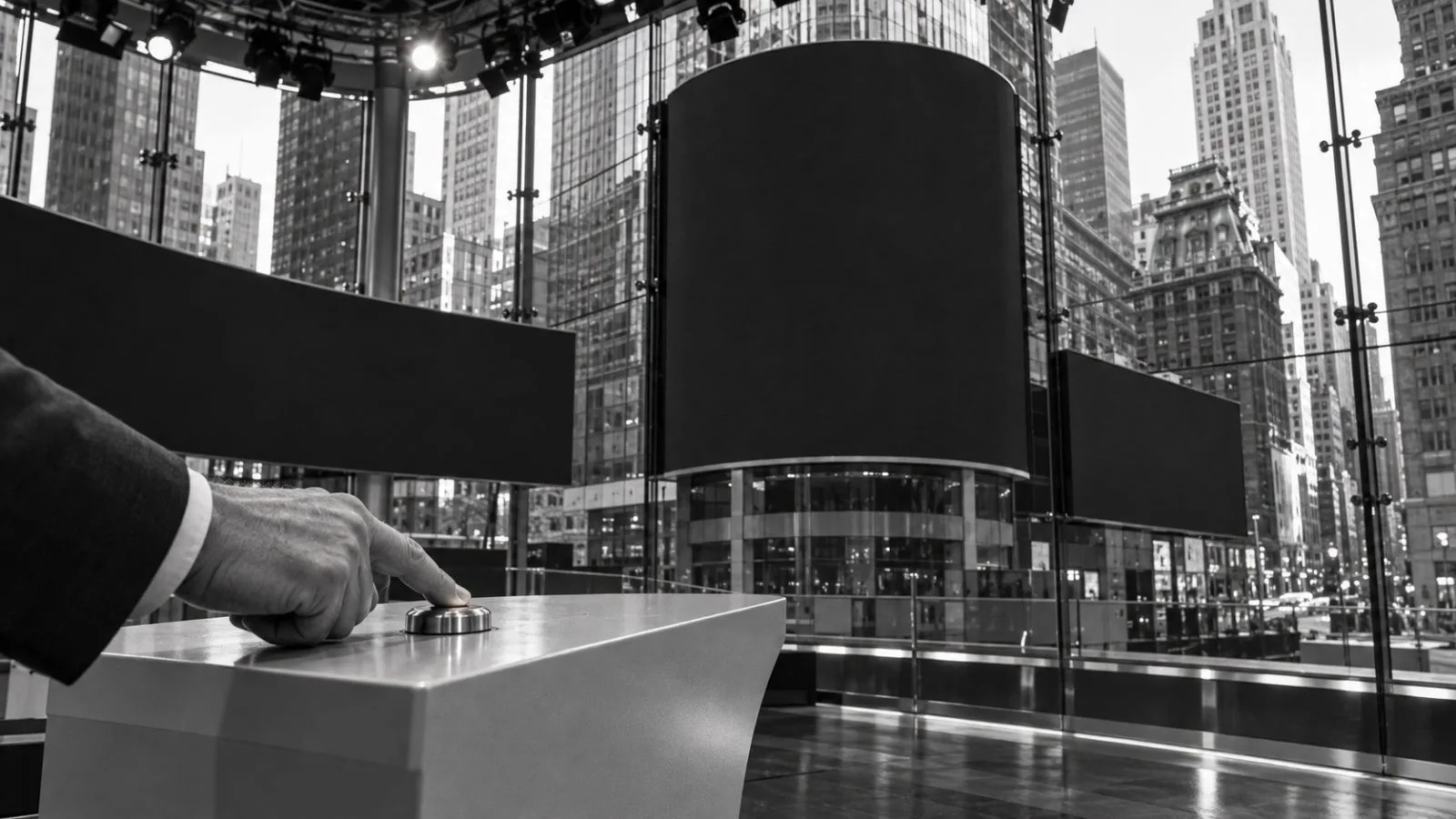 Pedestrians pass the Nasdaq MarketSite building in New York's Times Square at dusk. / TokenPost.ai (mono)