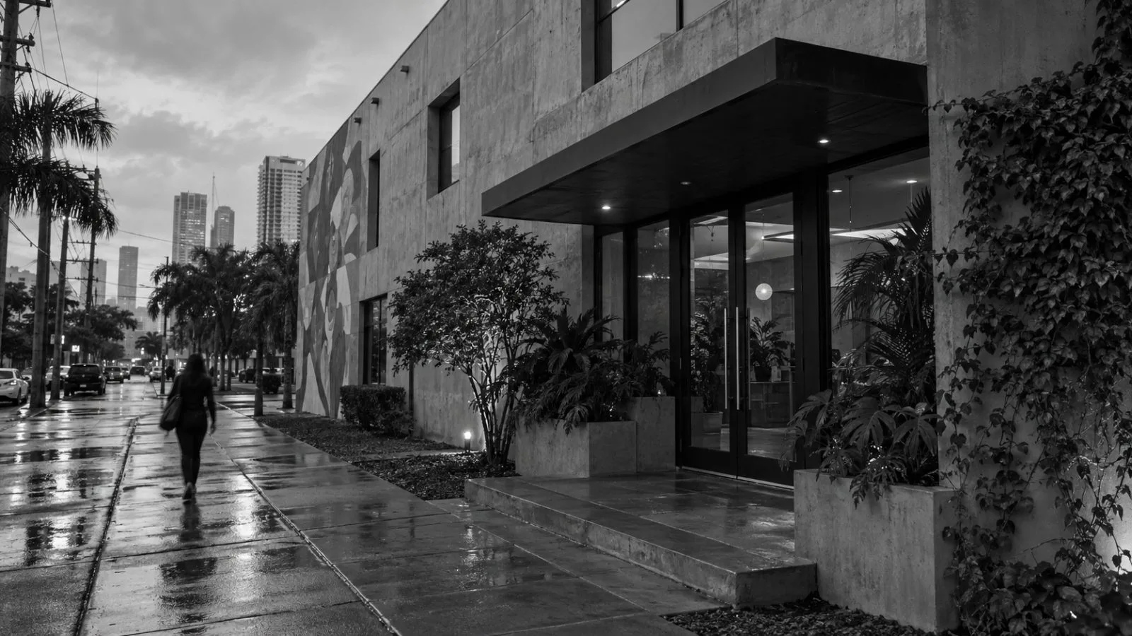 A commercial office building stands on Northwest 29th Street in Miami, Florida (AI-generated image / EconoTimes)