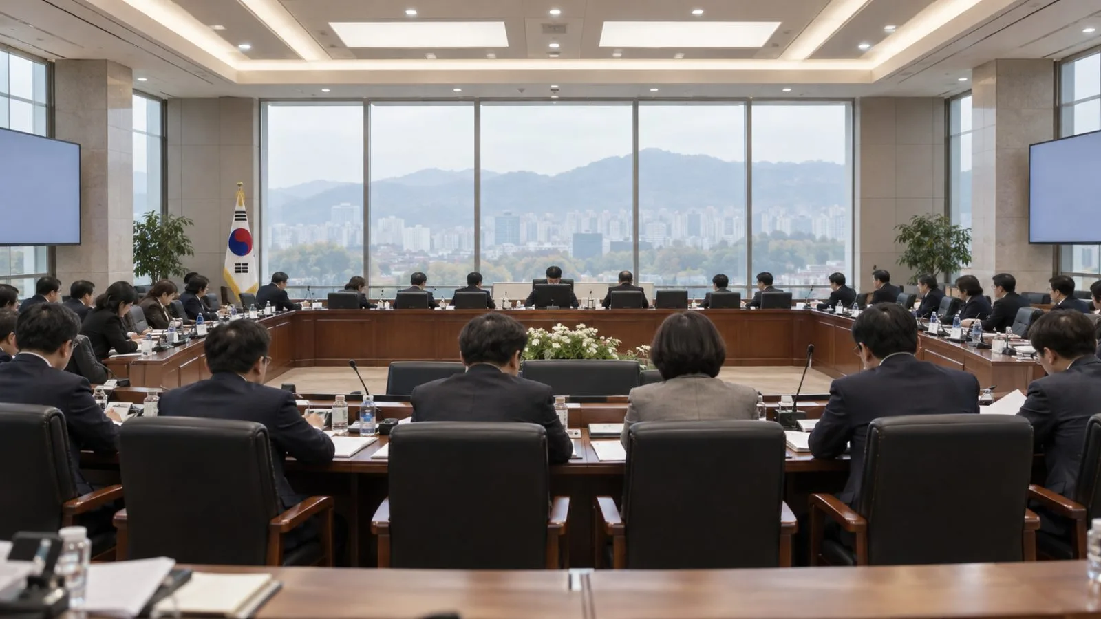 Visitors pass the Korea Media and Communications Commission offices at Government Complex Gwacheon, South Korea. / EconoTimes.ai