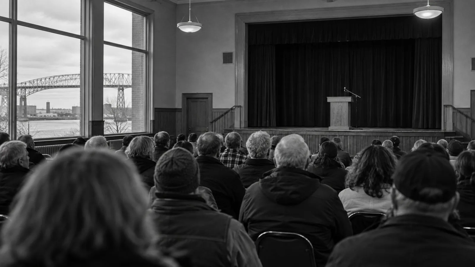 Attendees gather at a campaign rally in Port Huron, Michigan, ahead of the Senate election. (AI-generated image / EconoTimes)