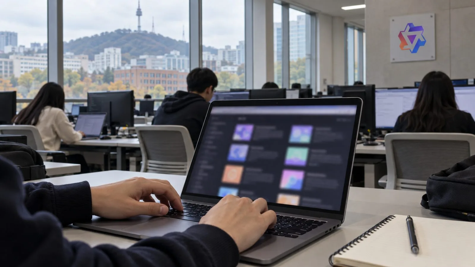 A researcher works at a laptop in a Hanyang University laboratory in Seoul. / EconoTimes.ai