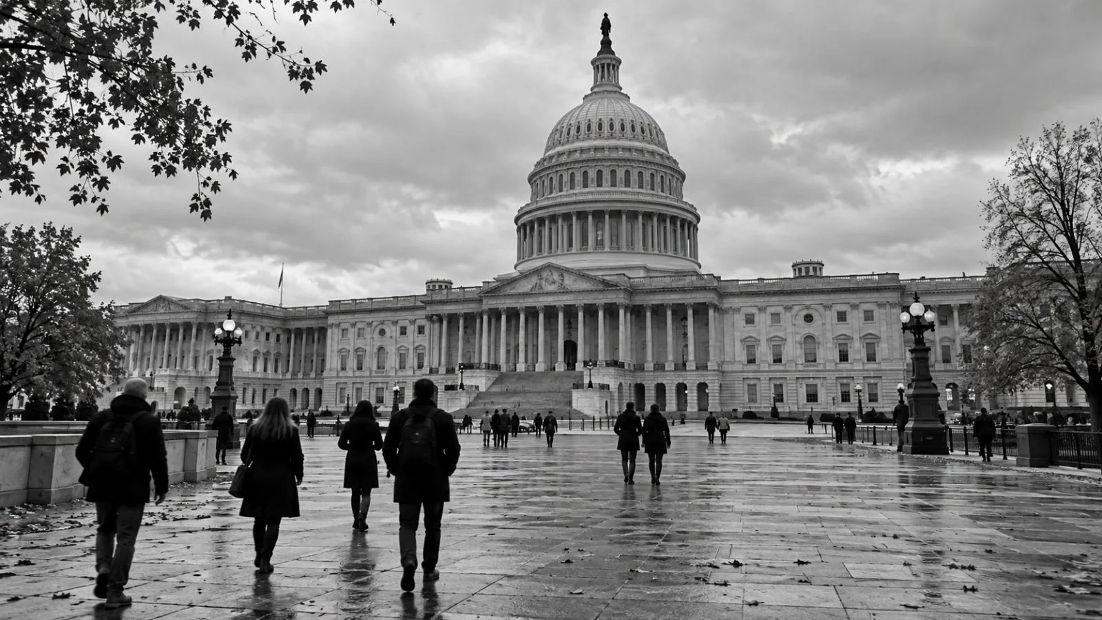 Visitors cross the plaza outside the U.S. Capitol in Washington, D.C. (AI-generated image / EconoTimes)