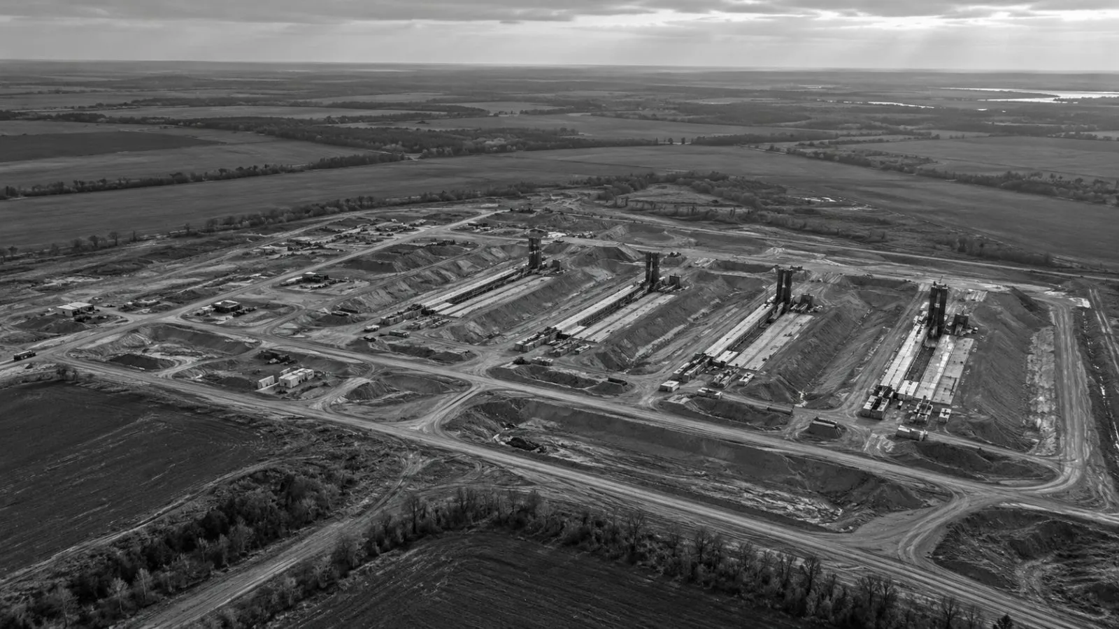 Aerial imagery shows a new construction site near Millerovo airfield in Russia (AI-generated image / EconoTimes)