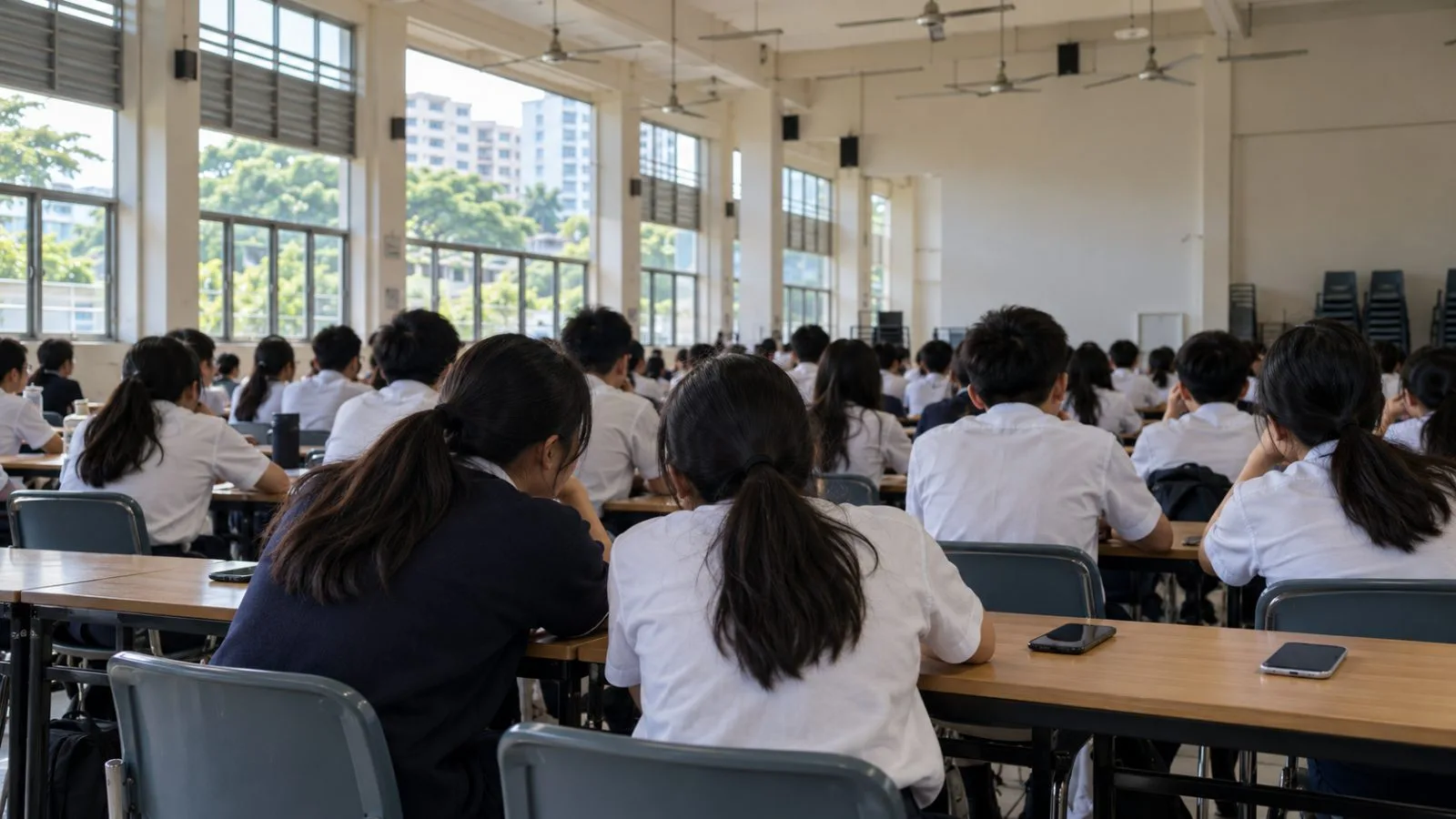 Teenagers take part in a school dialogue about social media safeguards in Singapore. (AI-generated image / EconoTimes)
