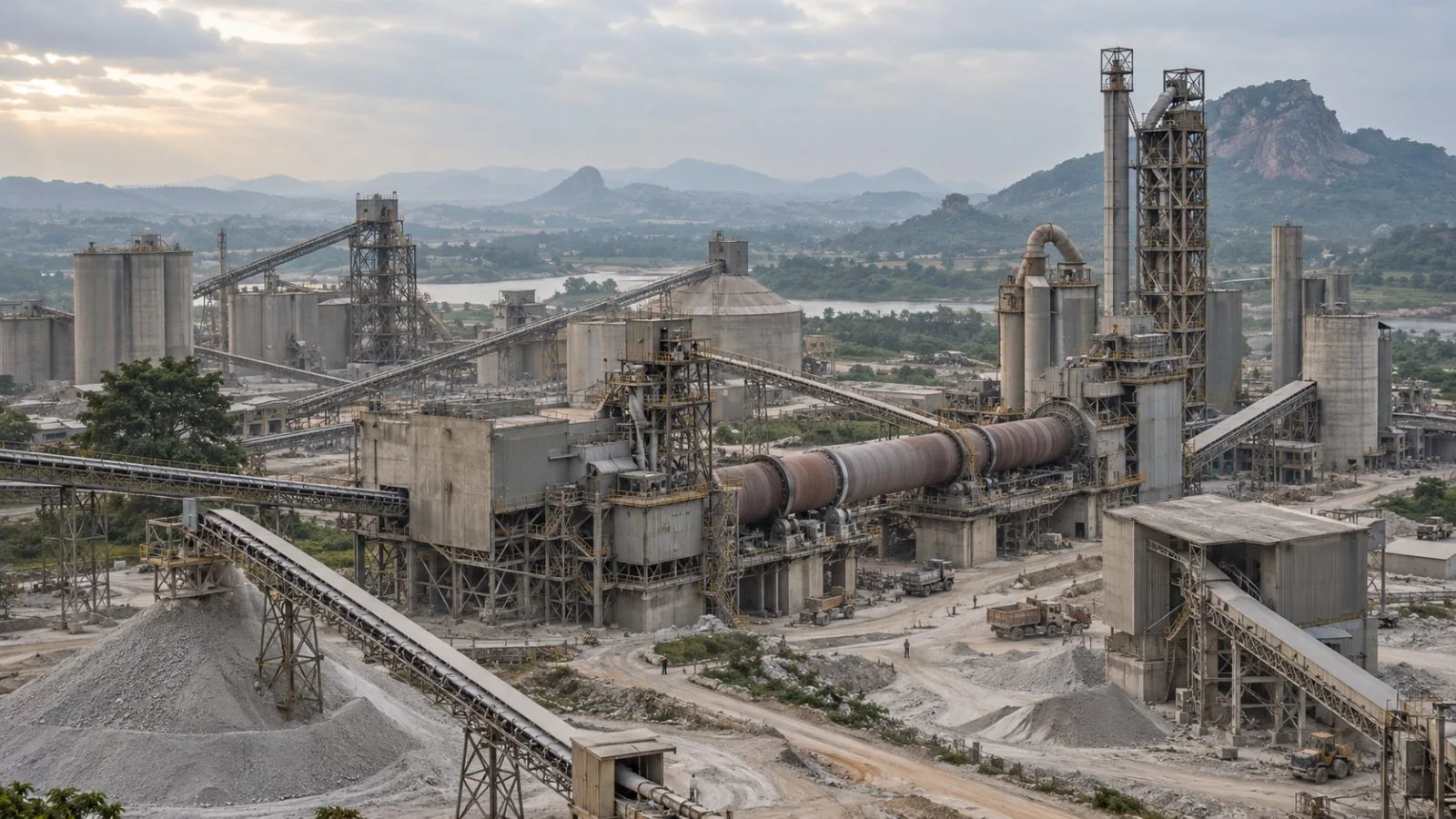 A cement kiln operates at a plant in Obajana, Kogi State, Nigeria. (AI-generated image / EconoTimes)