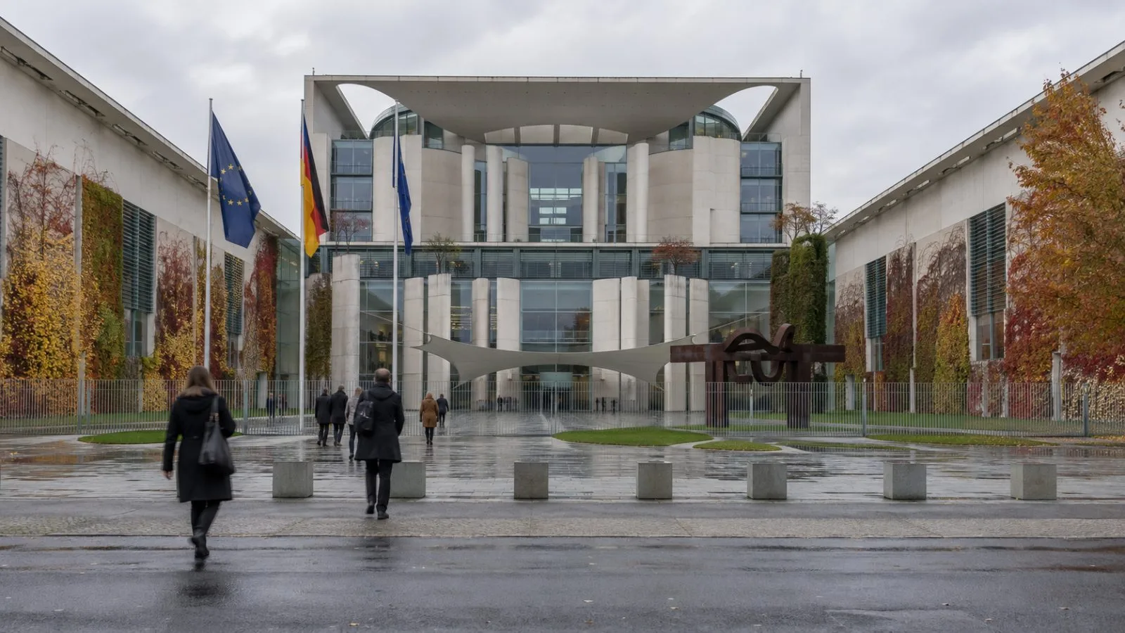 Pedestrians cross the government district near the Federal Chancellery in Berlin, Germany. (AI-generated image / EconoTimes)