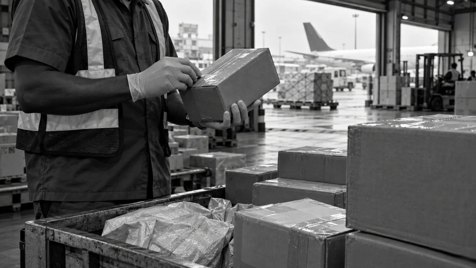 Customs officers inspect a freight truck at a cargo checkpoint in Abuja, Nigeria. / EconoTimes.ai (mono)