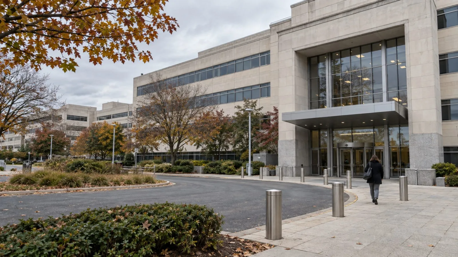 A federal office building stands on the Bureau of Economic Analysis campus in Suitland, Maryland. (AI-generated image / EconoTimes)