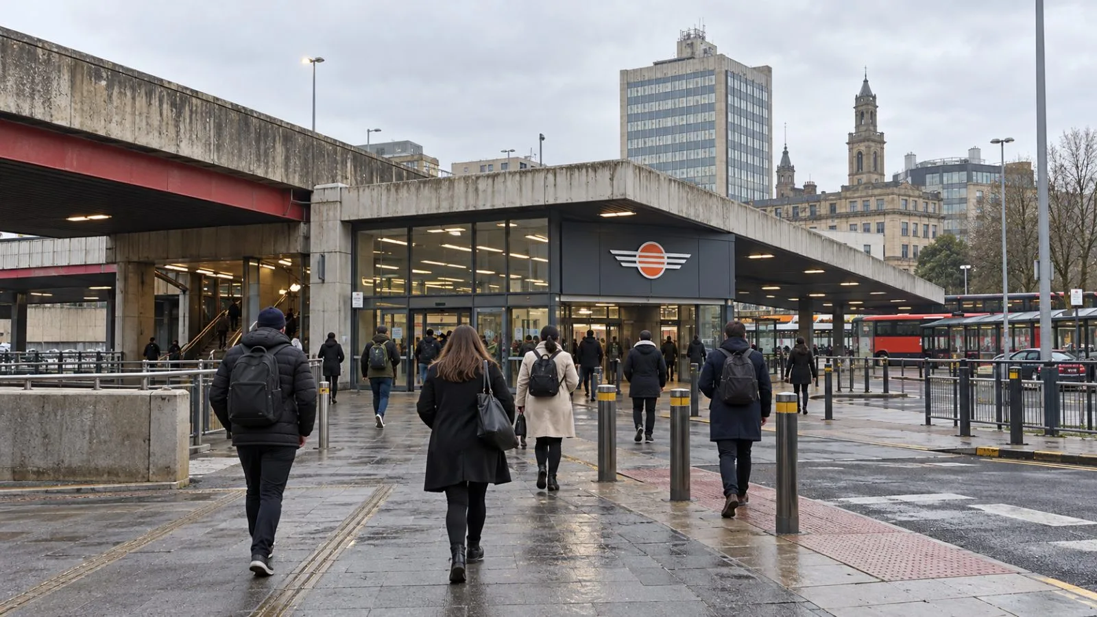 Commuters walk toward Bradford Interchange on an overcast morning in Bradford, England. / EconoTimes.ai