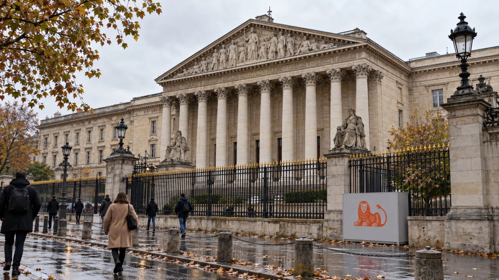 Pedestrians pass the National Assembly in Paris under an overcast sky. / EconoTimes.ai