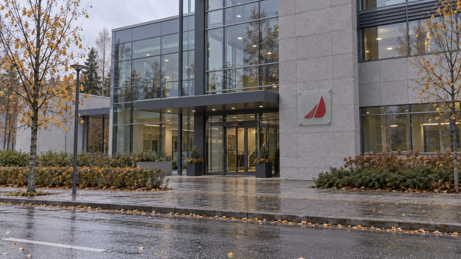 Huhtamäki’s head office stands beneath an overcast sky in Espoo, Finland / EconoTimes.ai
