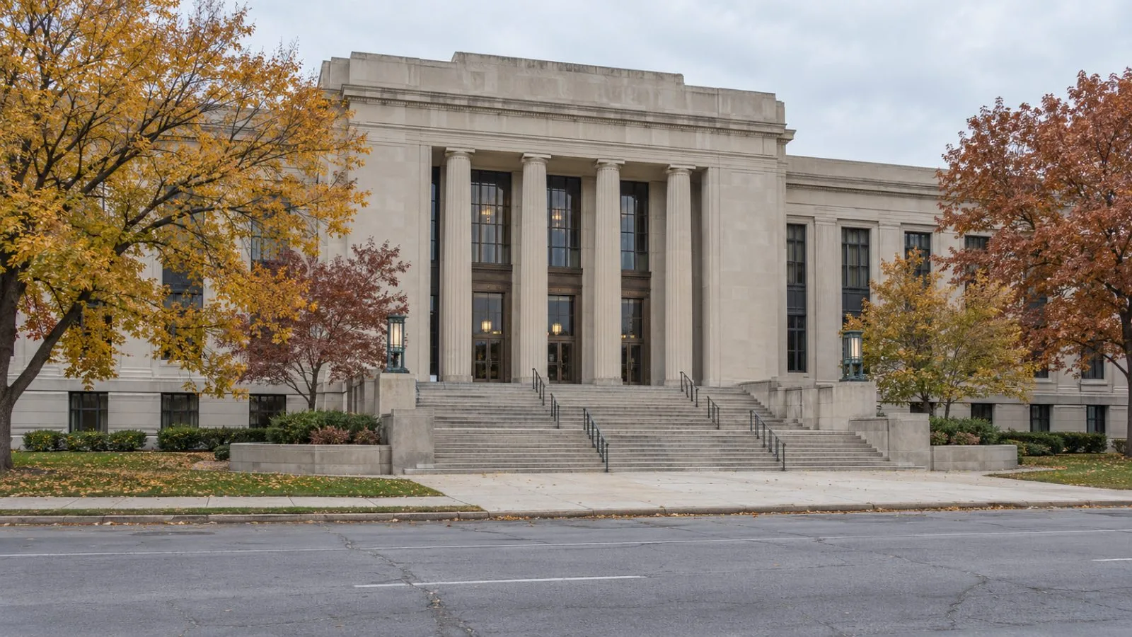 The federal courthouse in Wichita, Kansas, stands beneath gray October skies. (AI-generated image / EconoTimes)