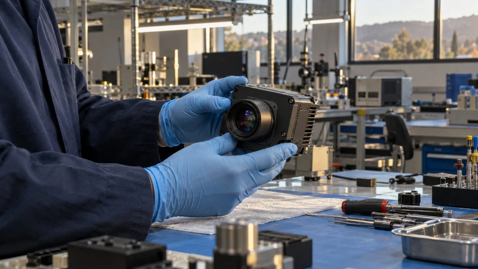A technician inspects an infrared camera at an imaging facility in Thousand Oaks, California. (AI-generated image / EconoTimes)