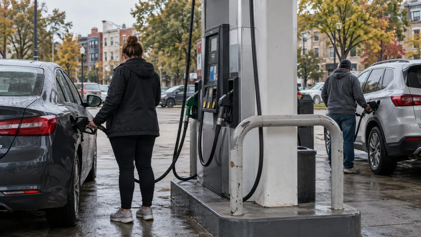 Motorists refuel their cars at a gas station in Washington, D.C. (AI-generated image / EconoTimes)