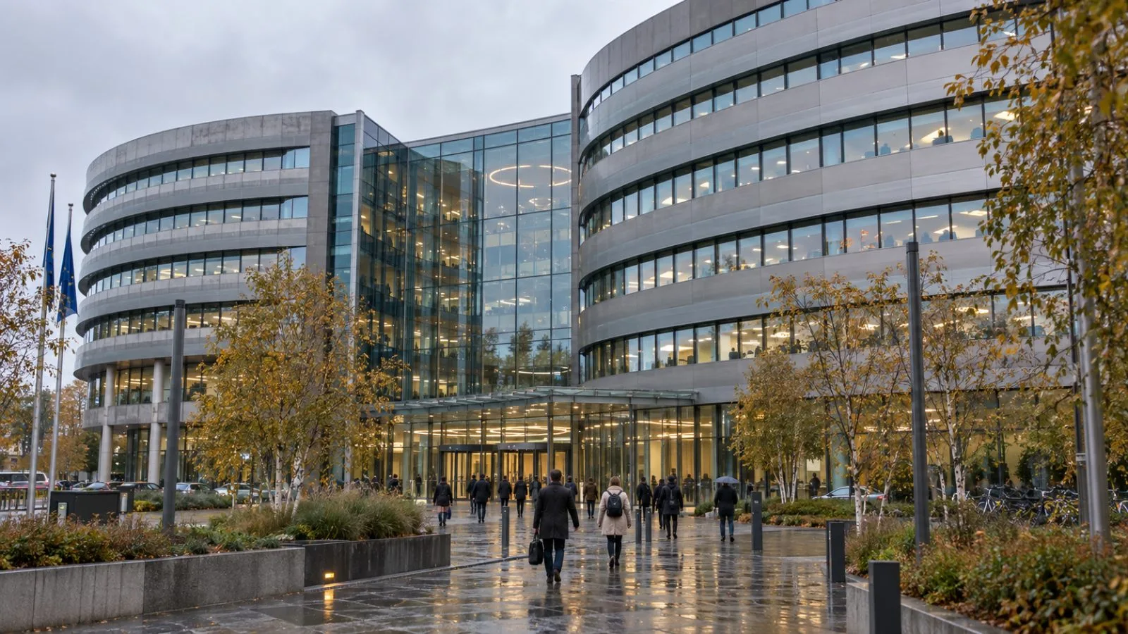 The European Medicines Agency headquarters stands in Amsterdam’s Zuidas district on an overcast day. / EconoTimes.ai