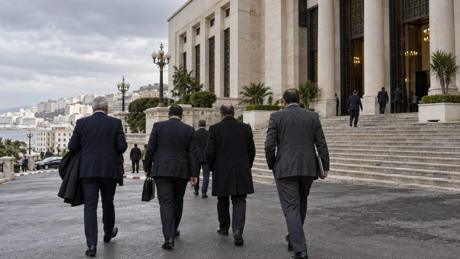 People leave the People's National Assembly building in Algiers, Algeria. (AI-generated image / EconoTimes)
