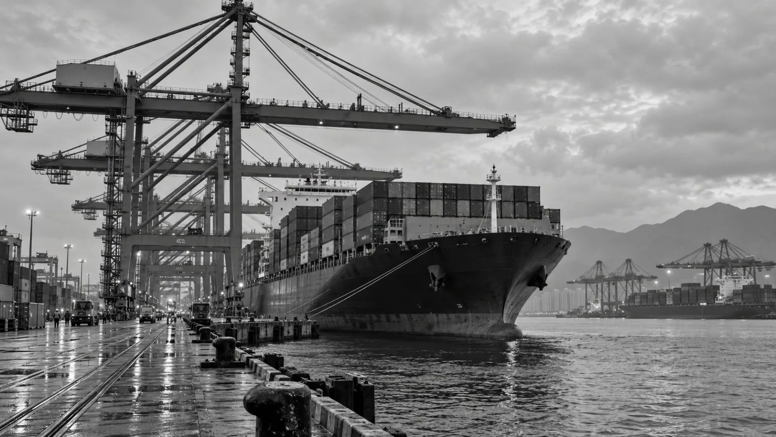 A container ship is loaded at Busan New Port in Busan, South Korea. (AI-generated image / EconoTimes)