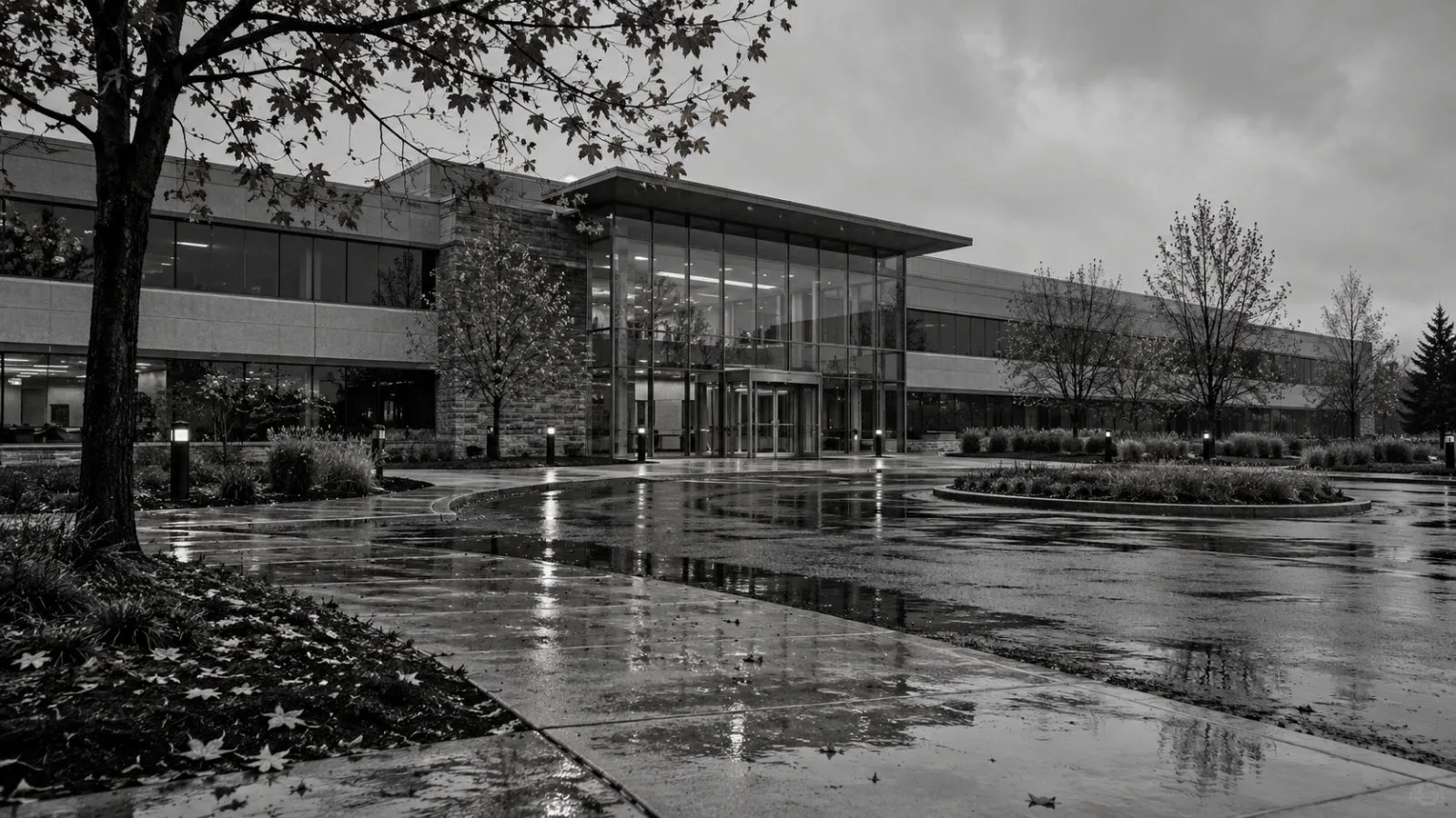 PHINIA’s headquarters stands in Auburn Hills, Michigan, on an overcast autumn morning. (AI-generated image / EconoTimes)
