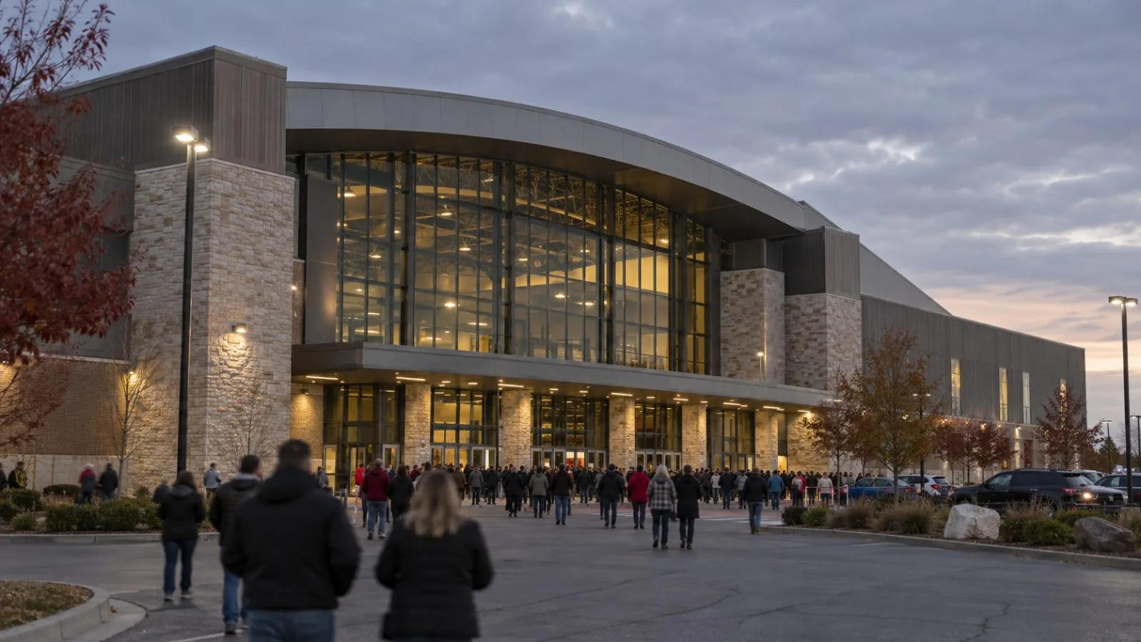 Supporters gather outside Heartland Credit Union Arena before a campaign rally in Park City, Kansas. (AI-generated image / EconoTimes)