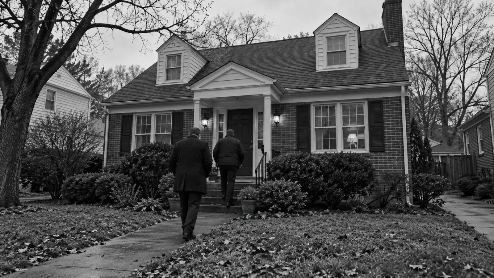 Two people approach a residence in the Washington, D.C., area. (AI-generated image / EconoTimes)