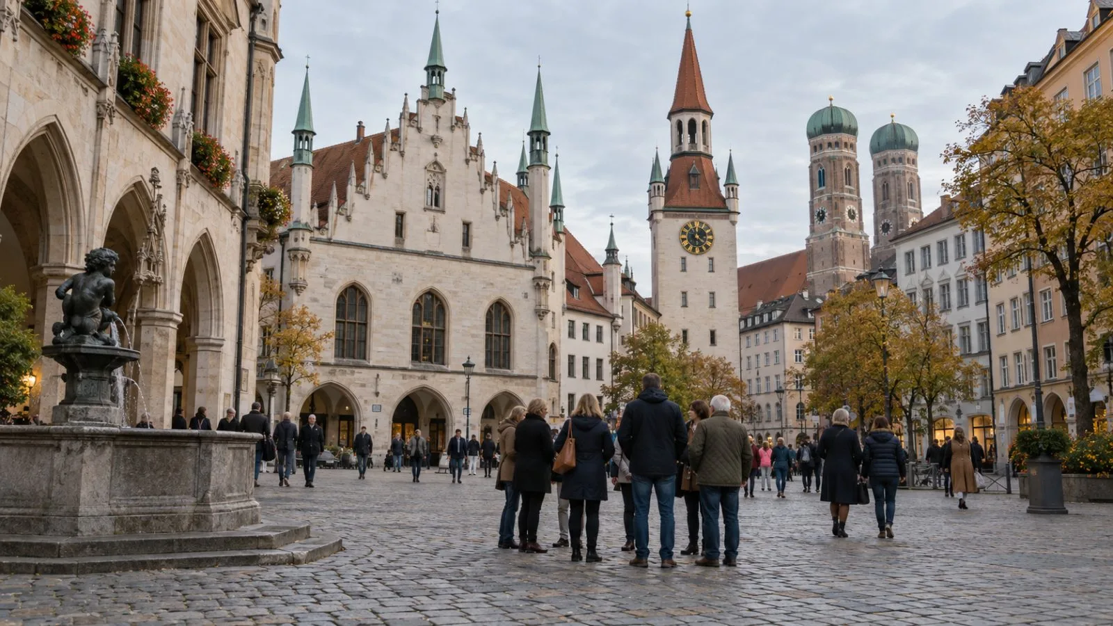People gather in Munich’s Rindermarkt during a reported Indian diaspora event. (AI-generated image / EconoTimes)