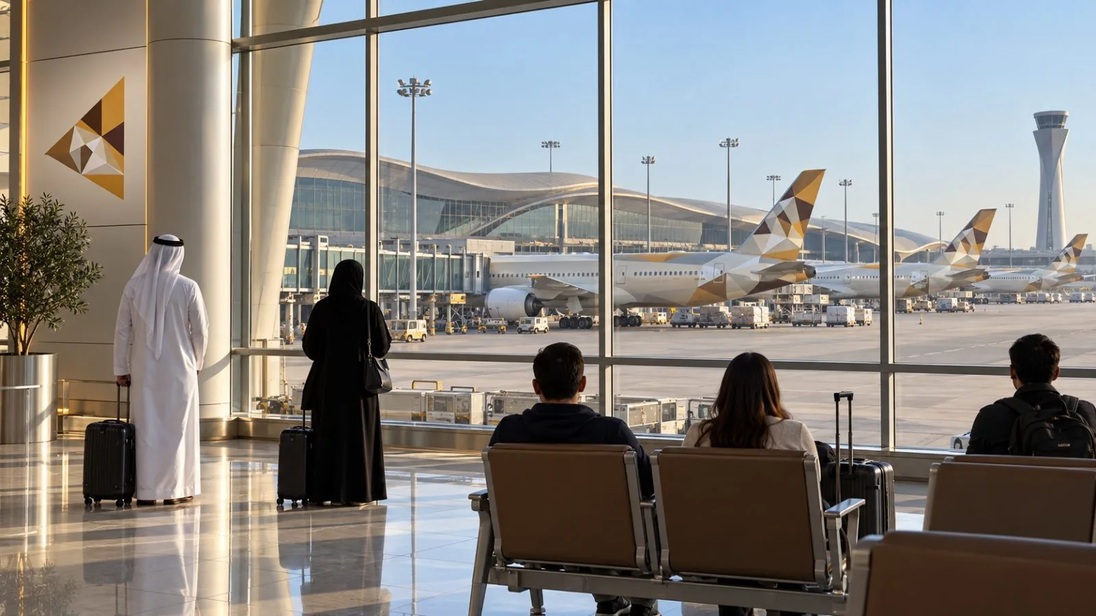 A passenger aircraft taxis beside the terminal at King Fahd International Airport in Dammam, Saudi Arabia / EconoTimes.ai