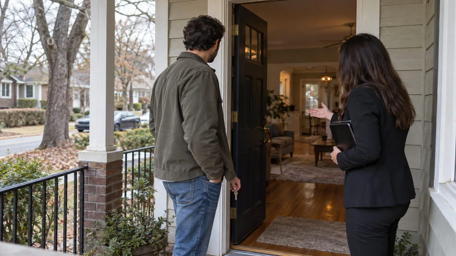 A homebuyer holds a key during a house viewing in Atlanta, Georgia. (AI-generated image / EconoTimes)