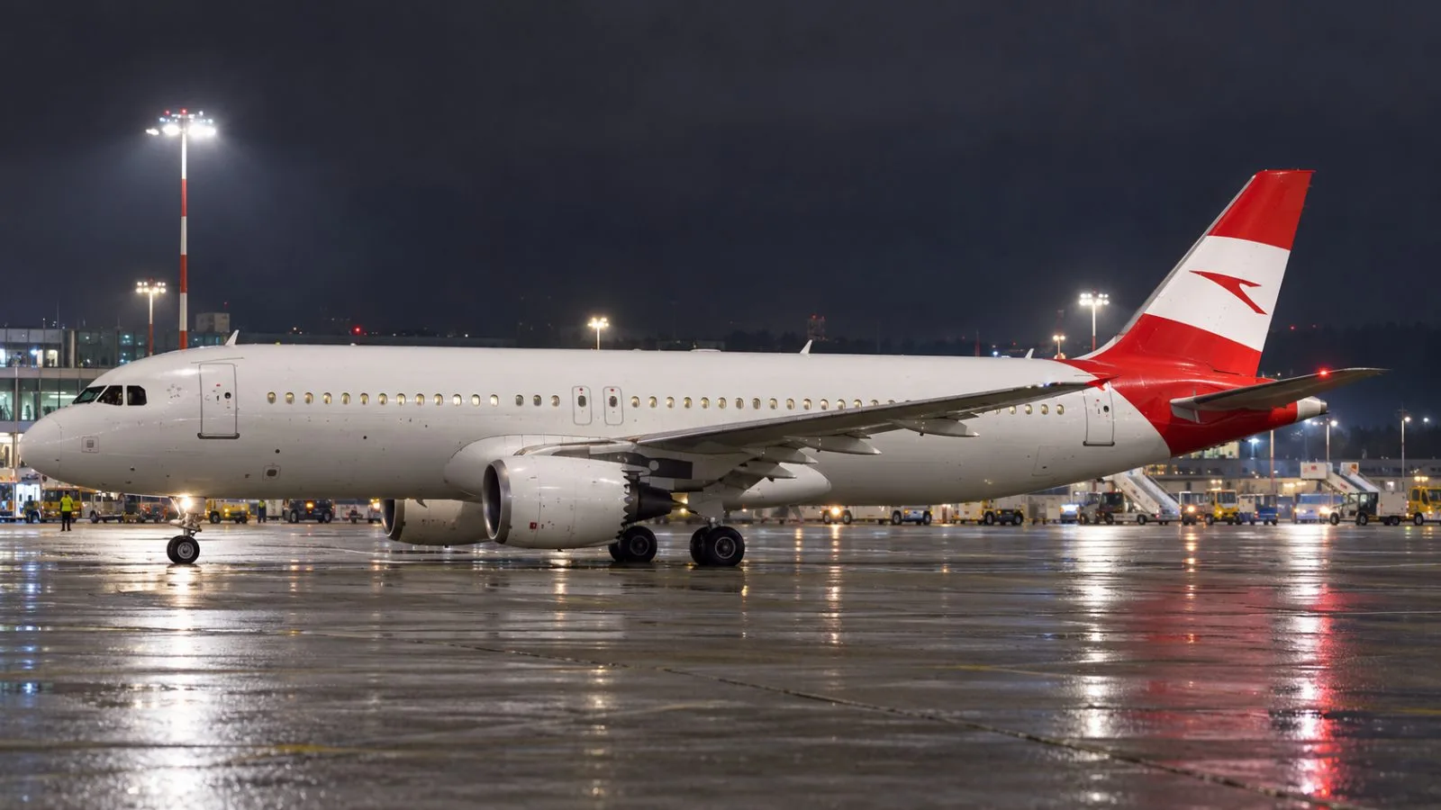 An Austrian passenger jet stands on the apron at Sofia Vasil Levski Airport, Bulgaria. / EconoTimes.ai