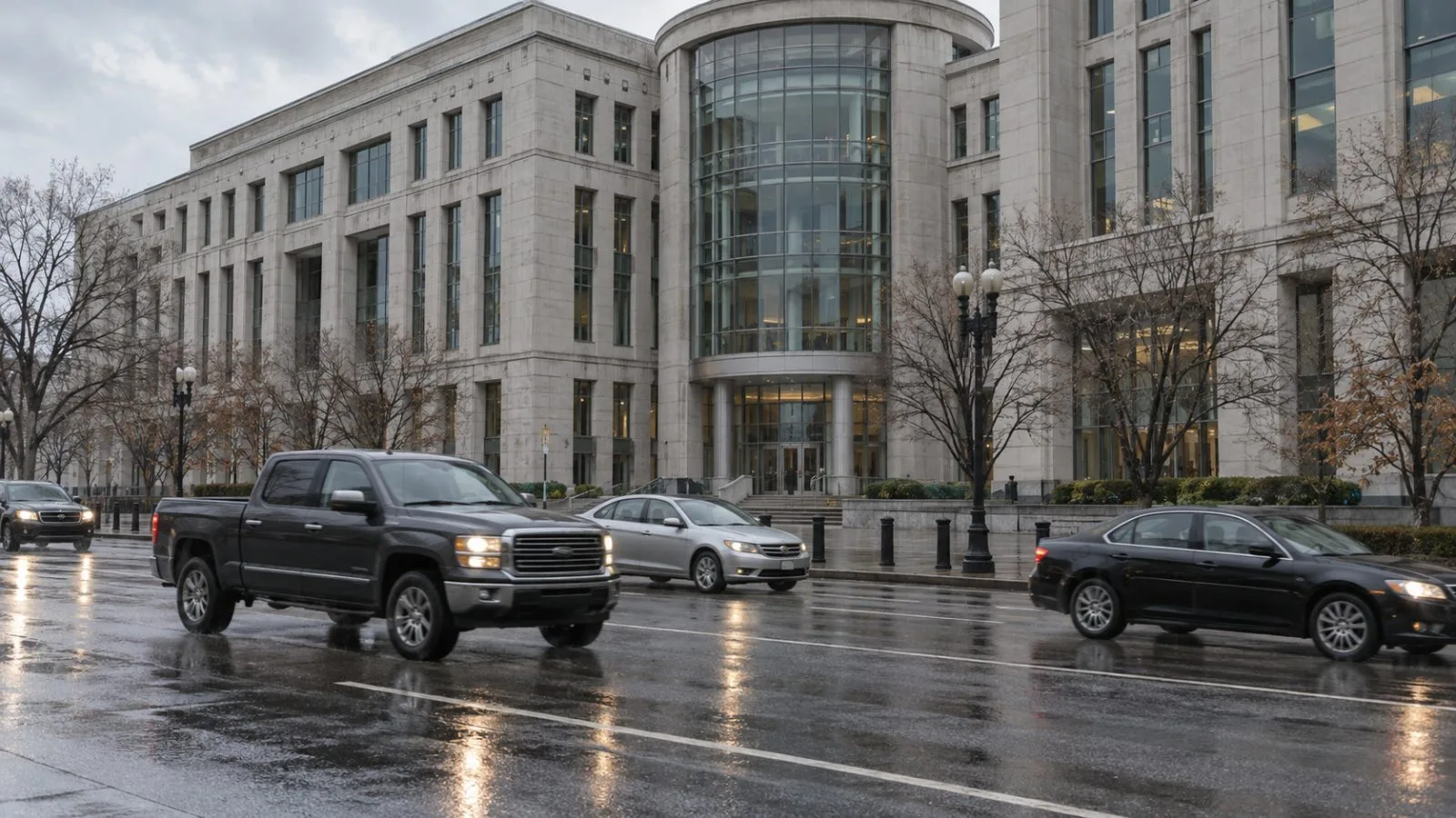Traffic passes the U.S. Department of Transportation headquarters in Washington, D.C. / EconoTimes.ai