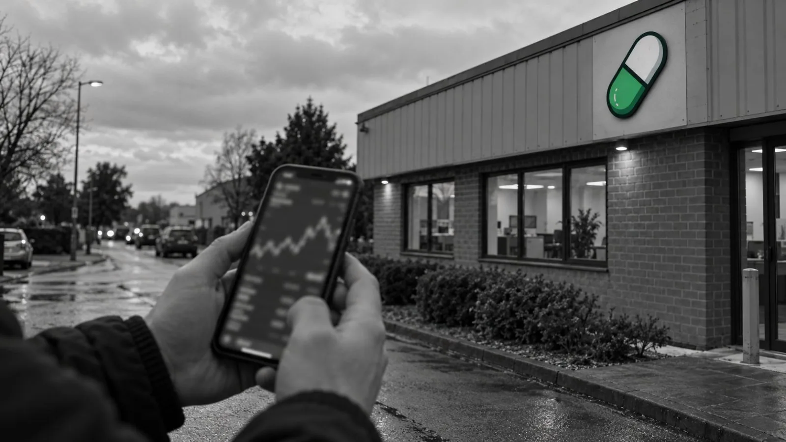 A passerby checks a mobile trading app on James Carter Road in Mildenhall, England. / EconoTimes.ai