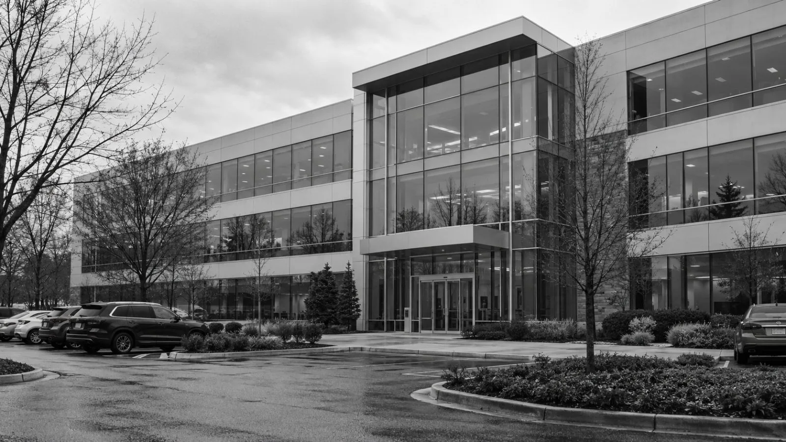 Emergent BioSolutions’ corporate office stands on Professional Drive in Gaithersburg, Maryland. (AI-generated image / EconoTimes)