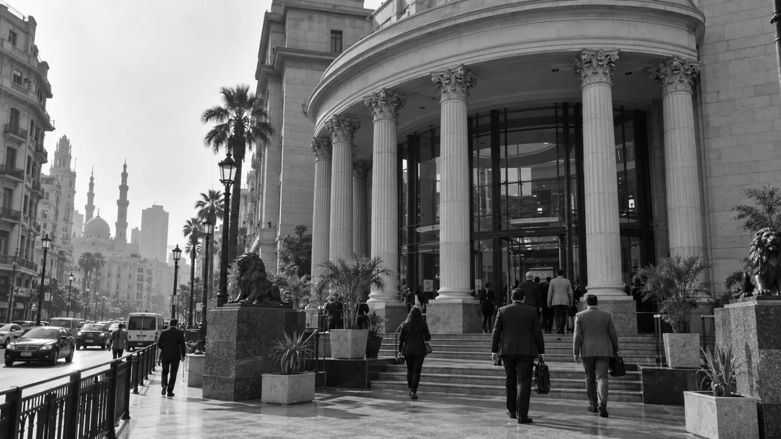 Market participants enter the Egyptian Exchange in Cairo on a bright October morning (AI-generated image / EconoTimes)