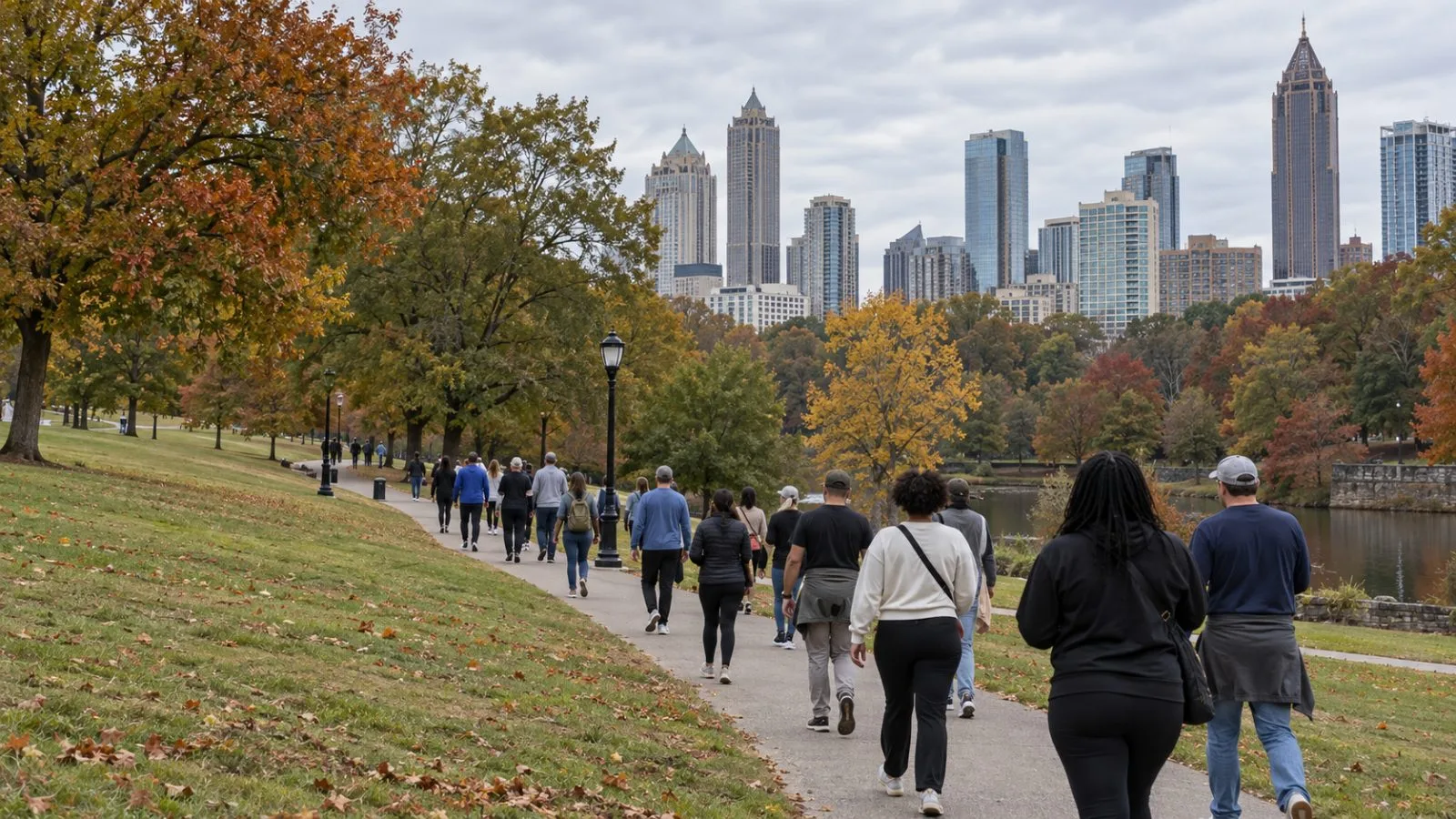 Marchers leave Piedmont Park during a voter outreach rally in Atlanta, Georgia (AI-generated image / EconoTimes)