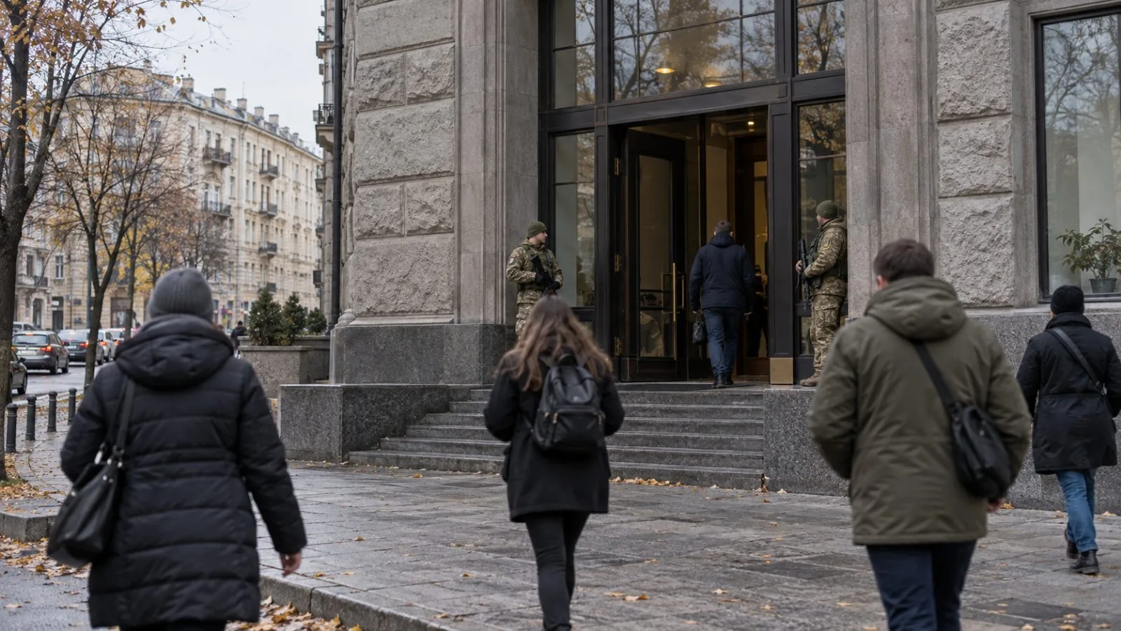 A military recruitment office stands in Kyiv’s Pechersk district, Ukraine. (AI-generated image / EconoTimes)